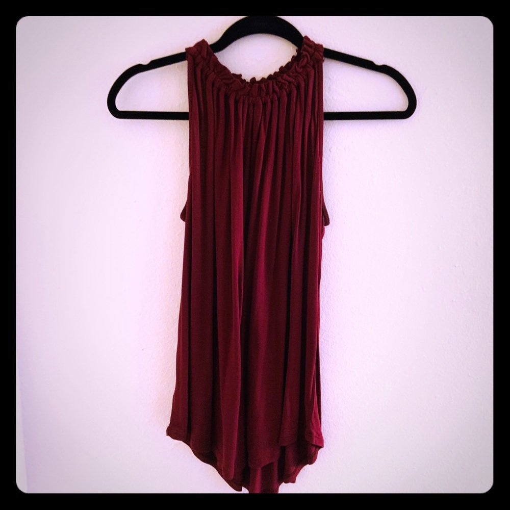 Red Elegant Flow Sleeveless Blouse ❤️